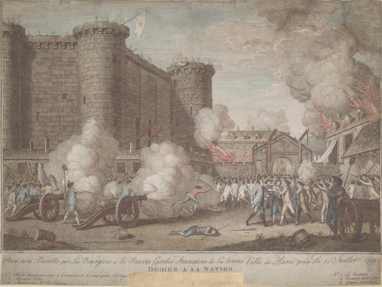 A Bastille megtámadása 1789. július 14-én alkotó: Unbekannt