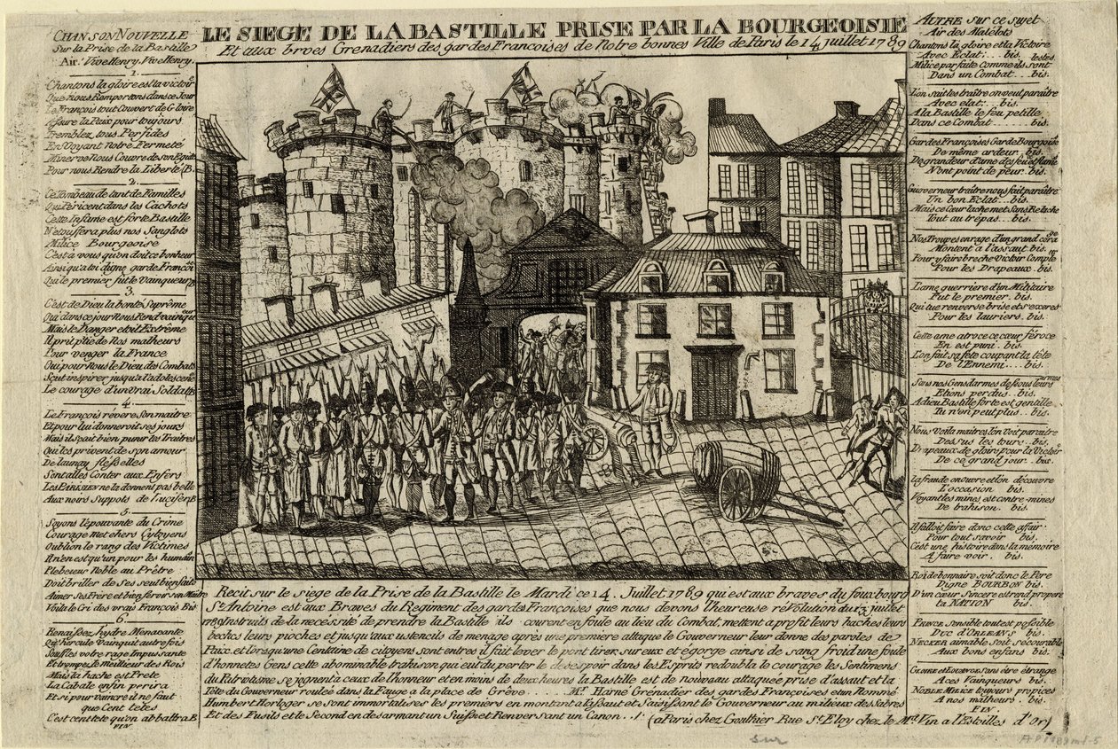 A Bastille megtámadása 1789. július 14-én alkotó: Unbekannt