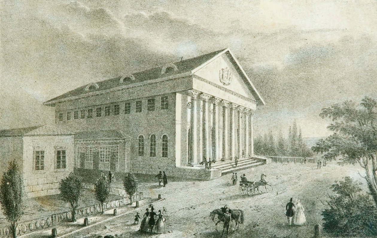 Nyári Színház a Petrovsky Parkban, Moszkva, Oroszország, 1840-es évek alkotó: Unbekannt