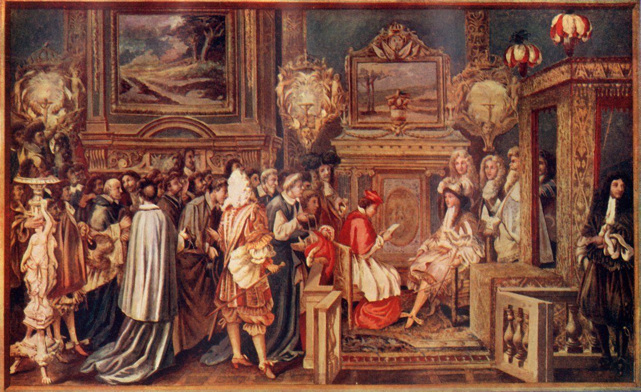 XIV. Lajos napkirály, Franciaország, ragyogó udvarával, 1664, 1930. alkotó: Unbekannt