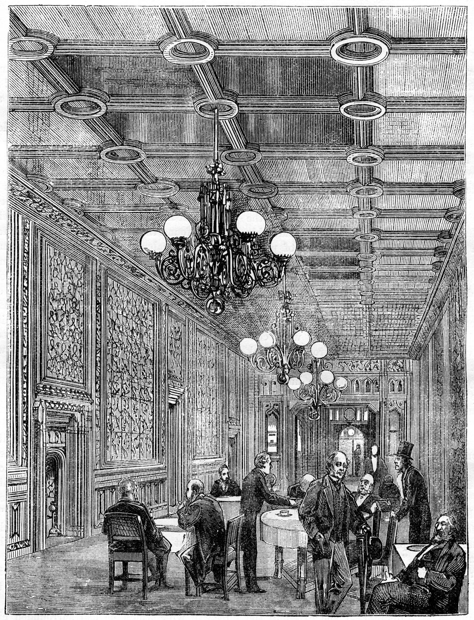 The Tea-Room, House of Commons, Westminster, London, 19. század alkotó: Unbekannt