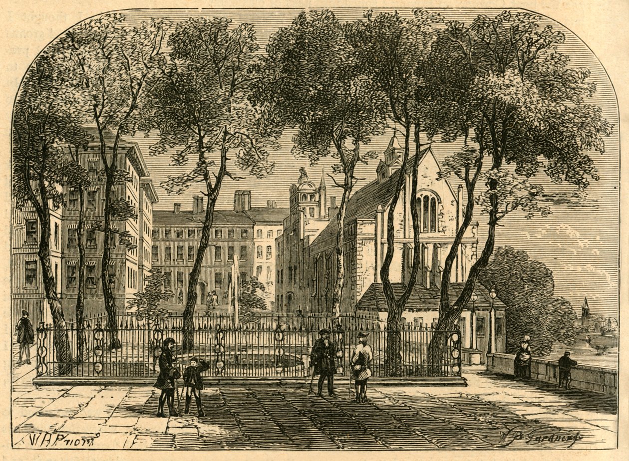 A templomi szökőkút egy régi nyomatból, 1897. alkotó: Unbekannt