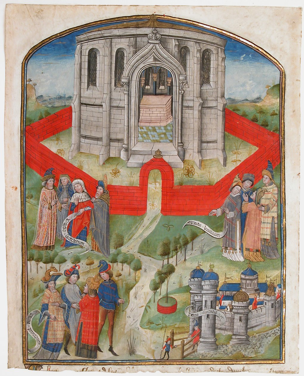 A jeruzsálemi templom, a Postilla Litteralis szó szerinti kommentárból..., 1450-75. alkotó: Unbekannt