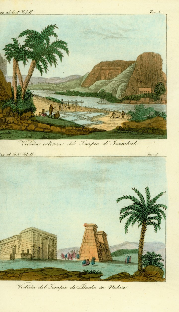 II. Ramszesz temploma Abu Simbelben (Isambul), Núbiában és Thot temploma Dakkában, Núbia alkotó: Unbekannt