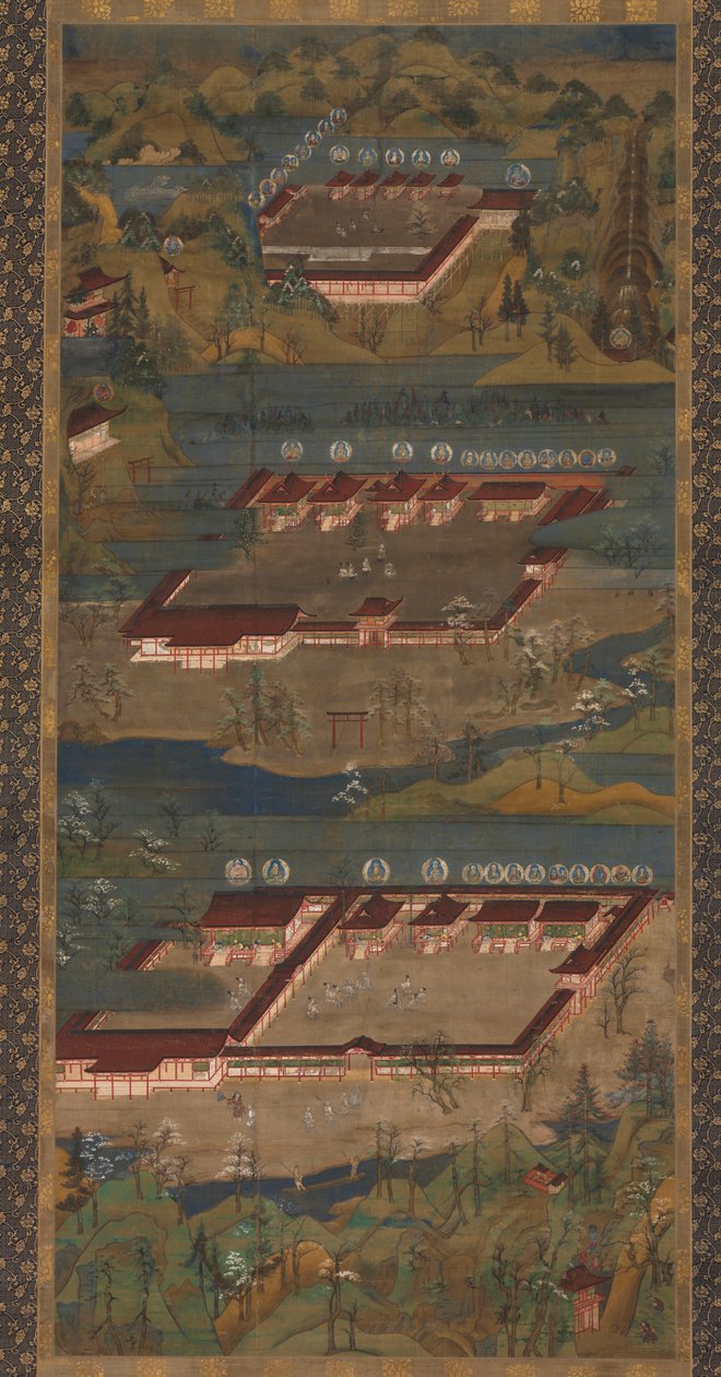 A három szentély Kumanóban: Kumano Mandala, c. 1300. alkotó: Unbekannt
