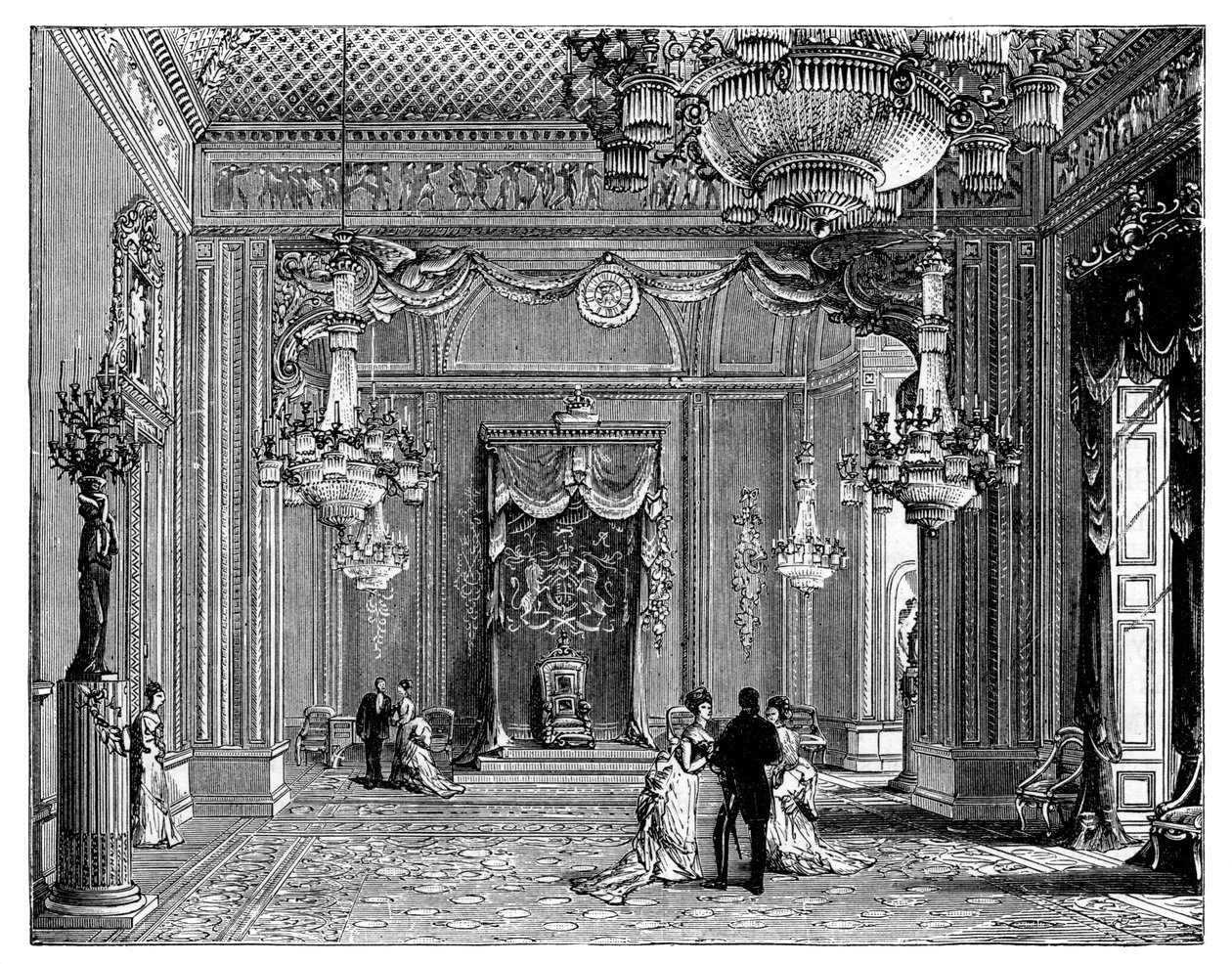 A Trónterem, Buckingham-palota, 1900 alkotó: Unbekannt