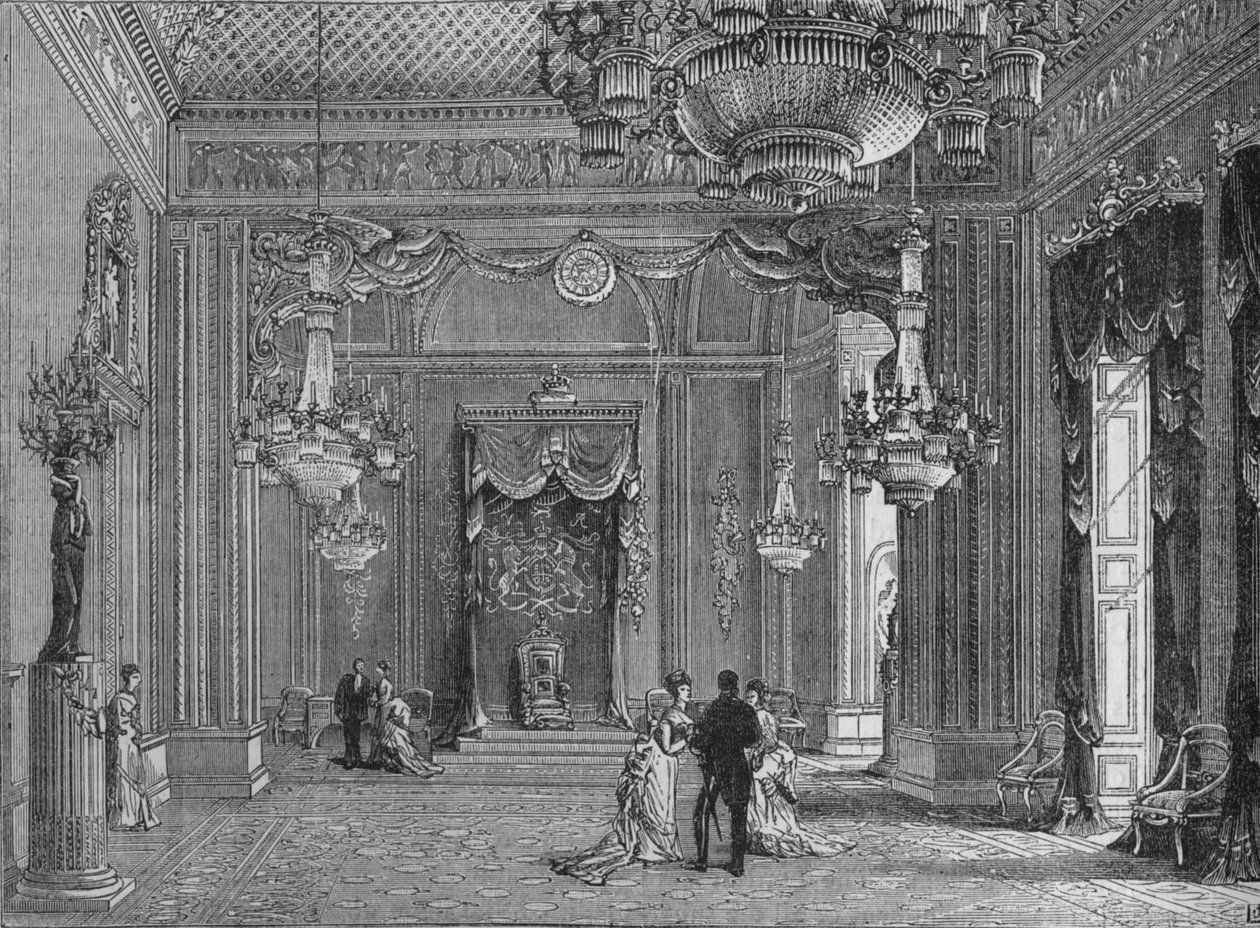 The Throne Room, Buckingham-palota, Westminster, London, 1875 1878 alkotó: Unbekannt