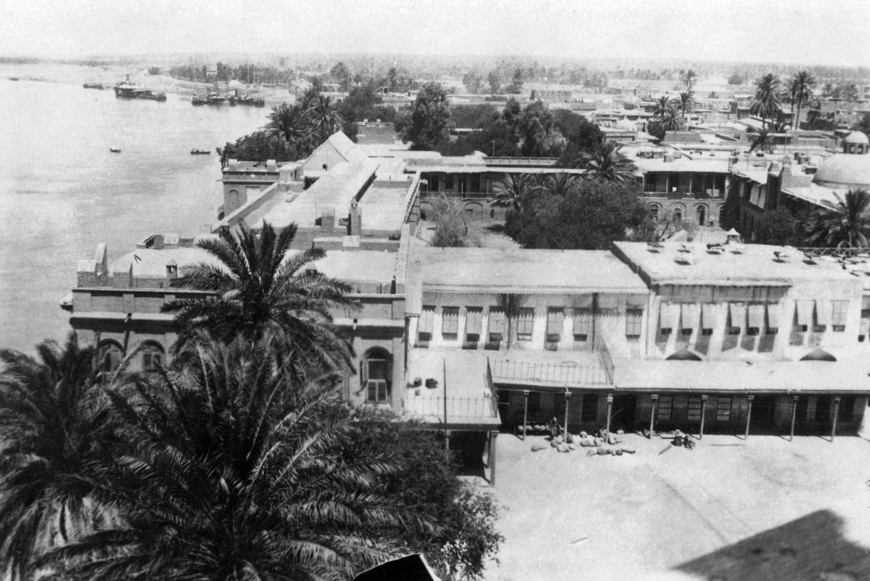 A Tigris folyó, a 31. brit általános kórházból, Bagdad, Mezopotámia, I. világháború, 1918 alkotó: Unbekannt