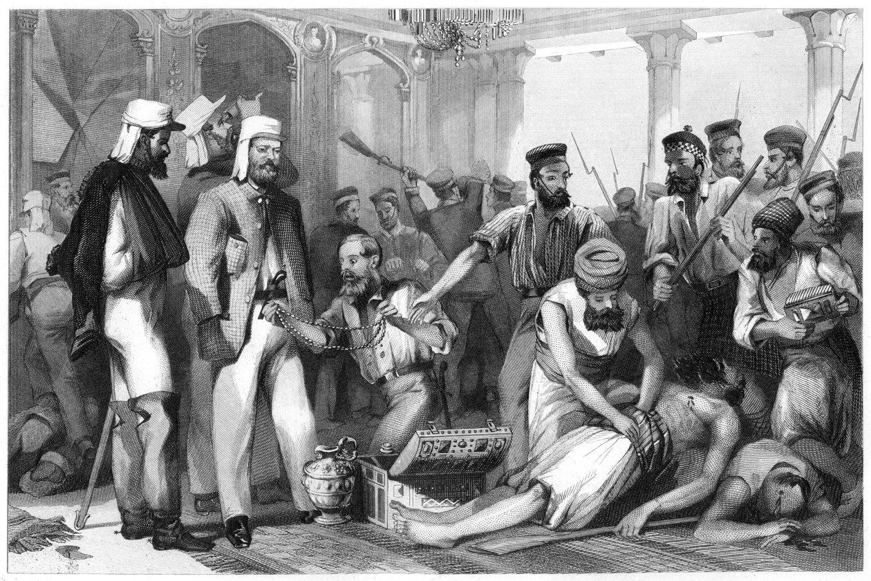 A Times tudósítója a Kaiser Bagh kifosztását nézi, 1858, 1860 alkotó: Unbekannt