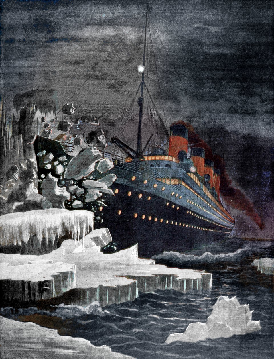 A Titanic jéghegynek ütközik, 1912 alkotó: Unbekannt