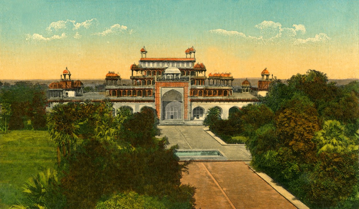 Nagy Akbar sírja, alias Sikandra, Agra, 1910. alkotó: Unbekannt