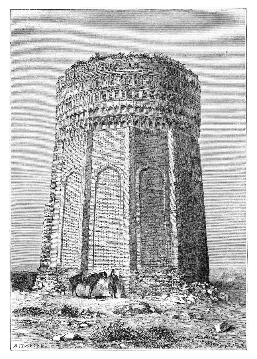A Meimandan-torony, Perzsia Irán, 1895 alkotó: Unbekannt