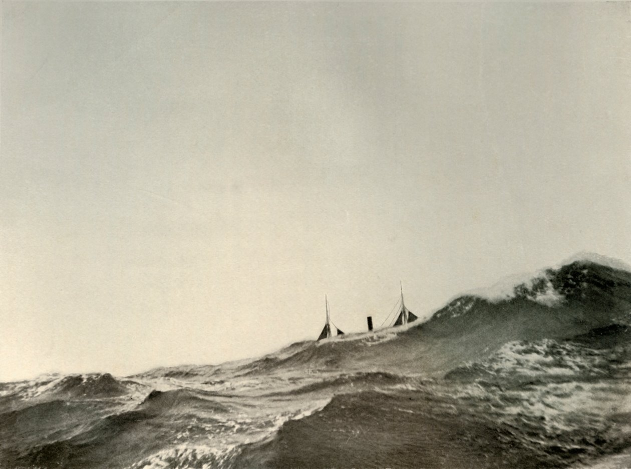 A Koonya vontatógőzös... nehéz tengerben, 1908, 1909 alkotó: Unbekannt