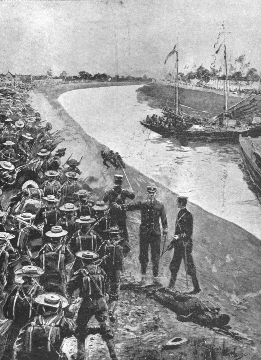 The Trouble in China, 1900-1901: The Bluejackets on their way to Tientsin, 1901.   alkotó: Unbekannt