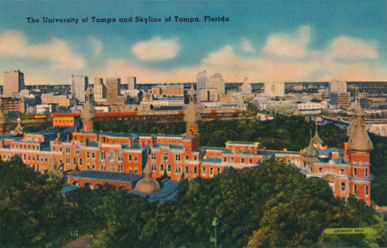 A University of Tampa and Skyline of Tampa, Florida, 1940-es évek alkotó: Unbekannt