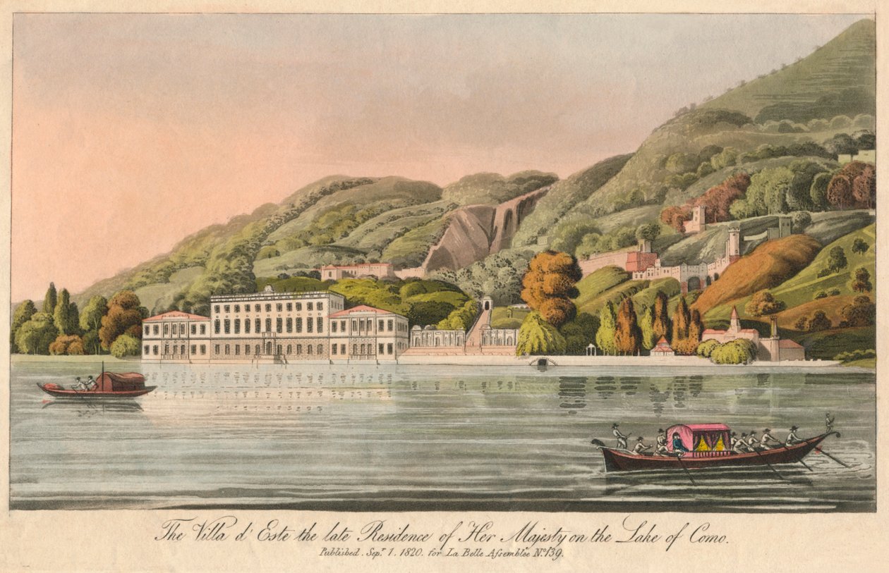 A Villa dEste Őfelsége néhai rezidenciája a Comói-tónál, 1820. alkotó: Unbekannt
