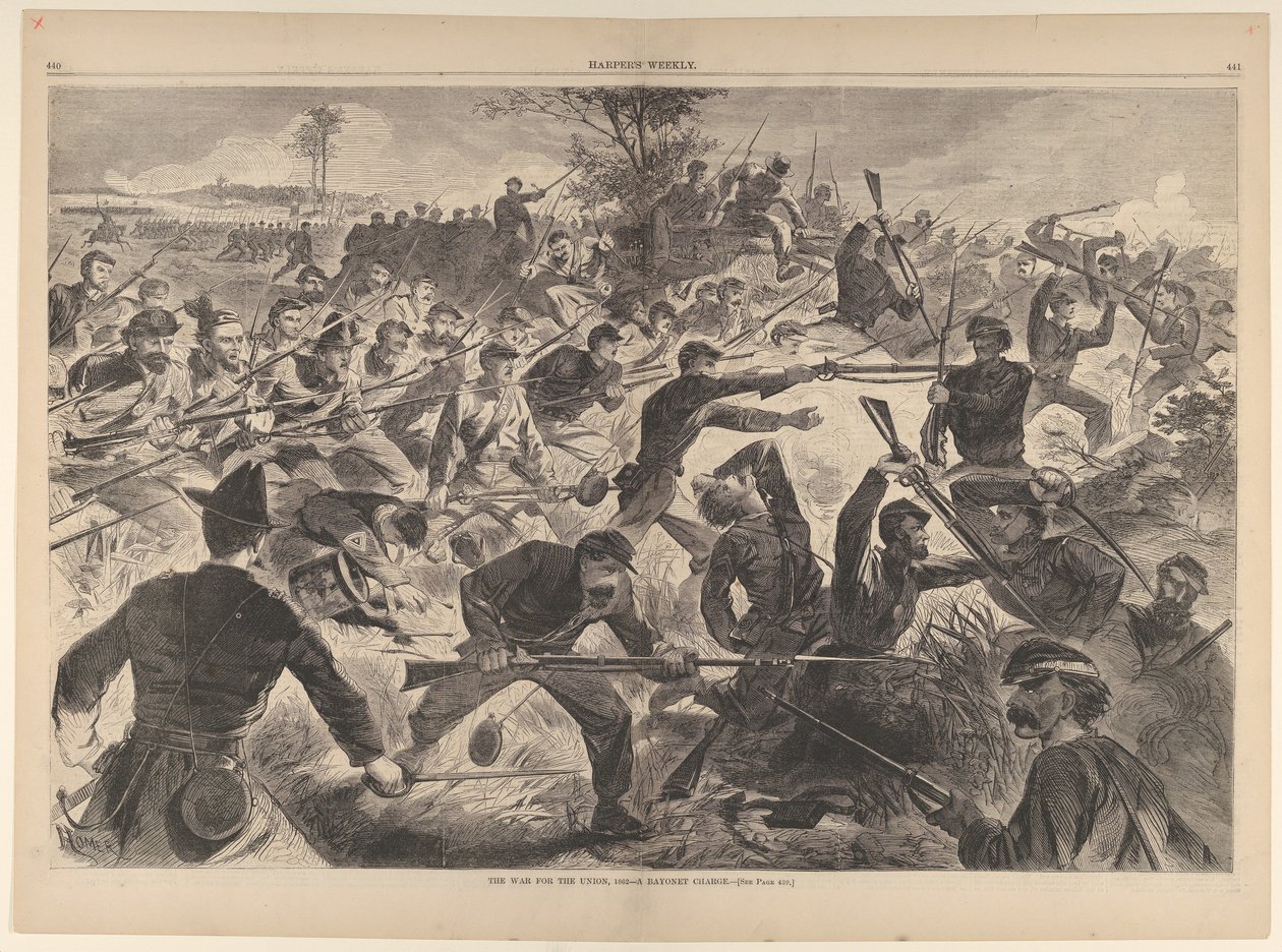 The War for the Union, 1862 – A Bayonet Charge Harpers Weekly, 1. évf. VII, 1862. július 12. alkotó: Unbekannt