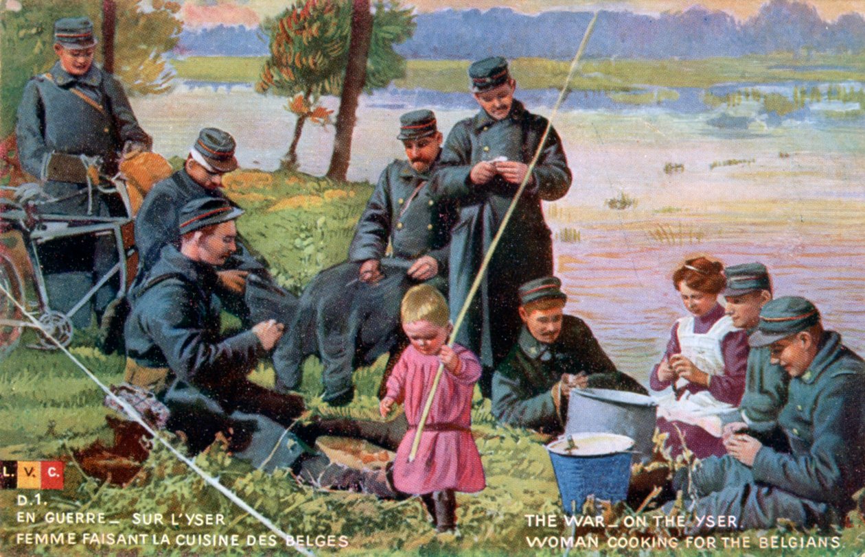 The War on the Yser, francia első világháborús képeslap, 1914-1918 alkotó: Unbekannt