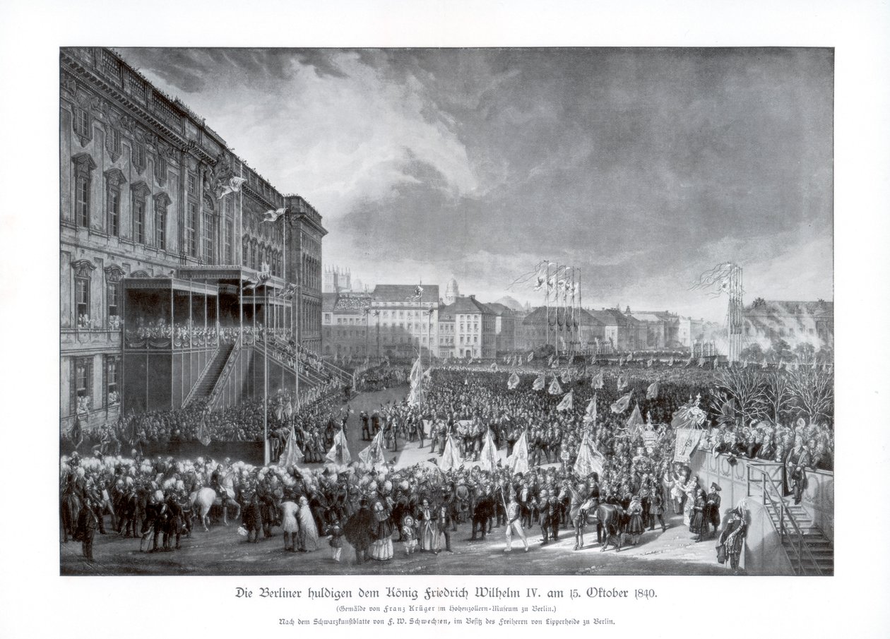 IV. Frigyes Vilmos porosz trónra lépése, 1840. október 15., 1900. alkotó: Unbekannt