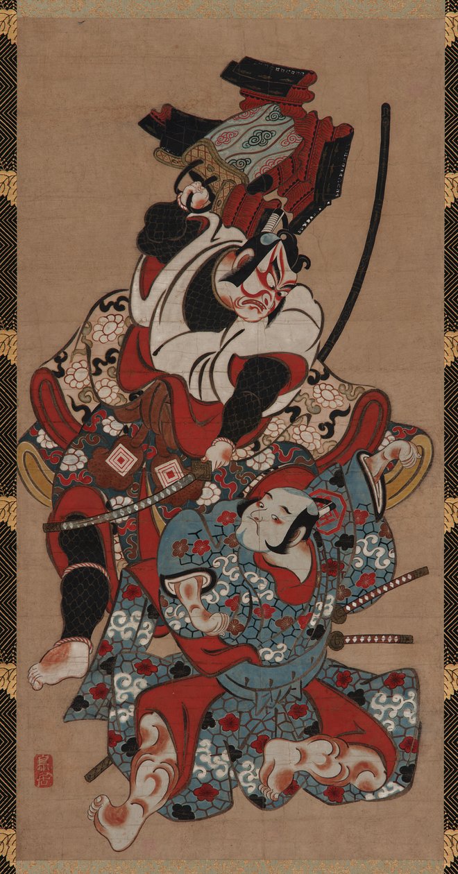 Páncélhúzó jelenet egy Soga-darabból, Edo-korszak, 1615-1868. alkotó: Unbekannt