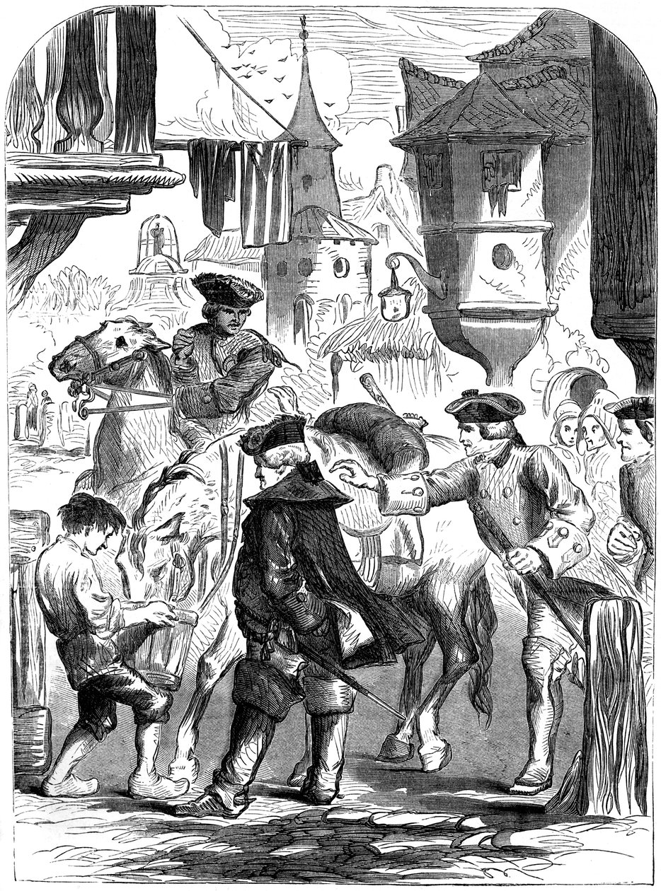 Charles Belleisle letartóztatása Elbingerode-ban, Németország, 1744 XIX. század alkotó: Unbekannt
