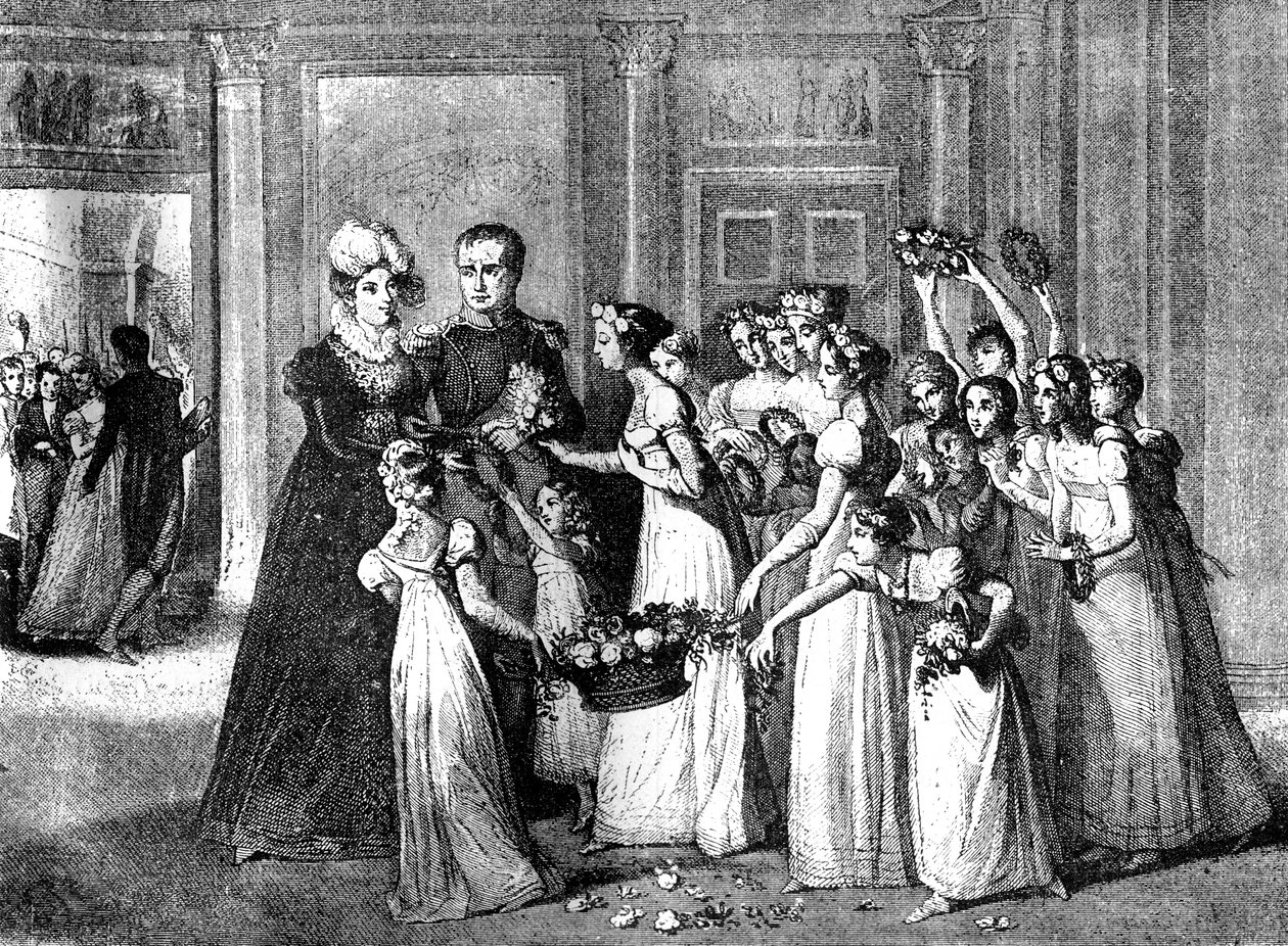 Marie-Louise érkezése a franciaországi Compiègne-be, 1810. március 27. 1882-1884 alkotó: Unbekannt