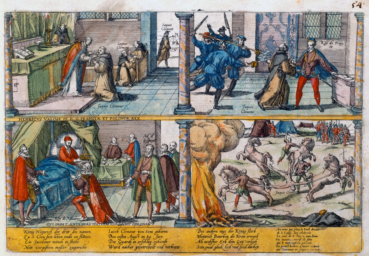 III. Henrik francia meggyilkolása, 1589 alkotó: Unbekannt