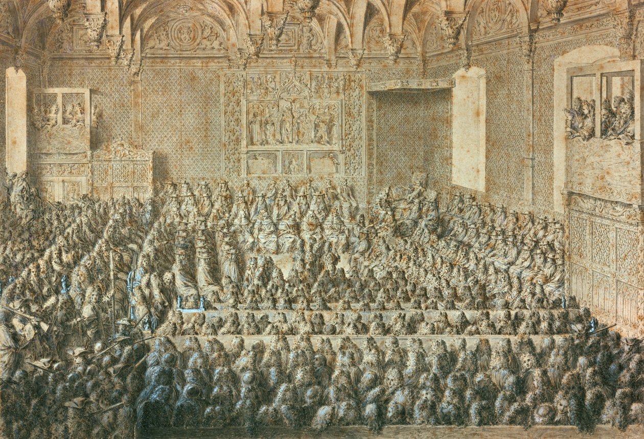 A Sorbonne-i gyűlés 1589 januárjában III. Henriket leváltotta. Carnavalet Múzeum, Párizs alkotó: Unbekannt