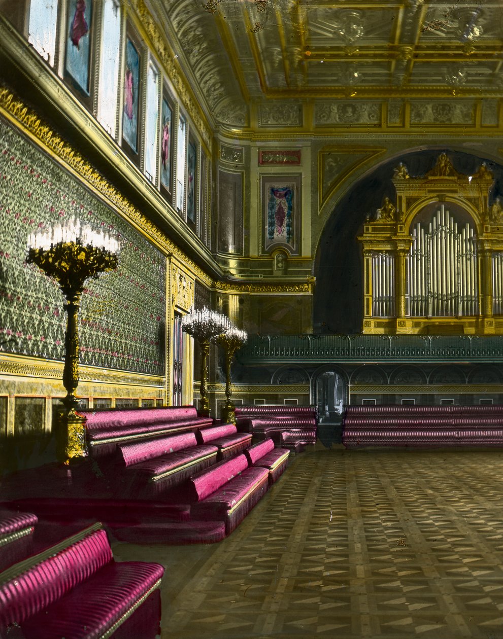 A bálterem, a Buckingham-palota, London, 19. század vége vagy 20. század eleje alkotó: Unbekannt