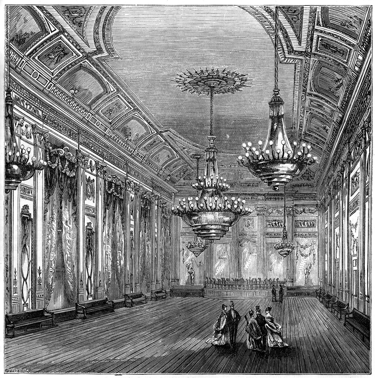 A Williss Rooms bálterme, London, 1891 alkotó: Unbekannt