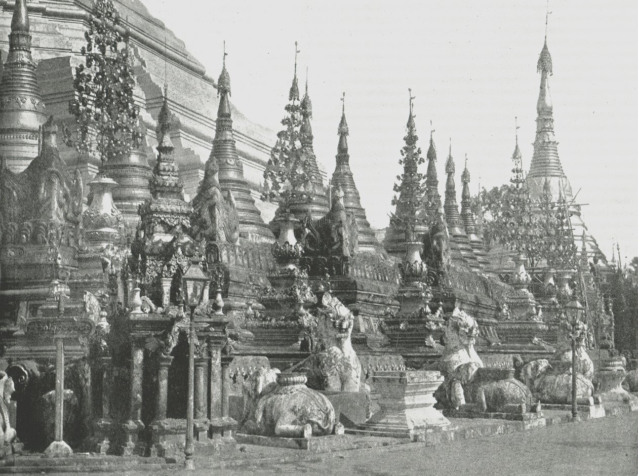 A Grand Pagoda alapja, Rangoon, Burma, 1895. alkotó: Unbekannt