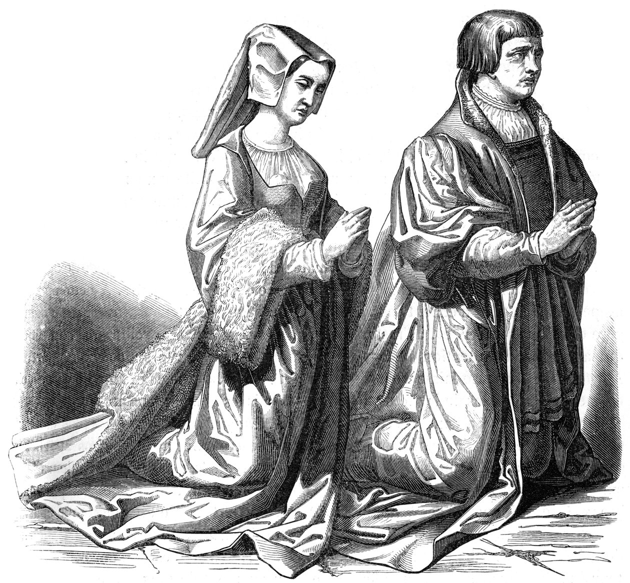 Gand burzsoáziája imádkozik, 1846. XV. század alkotó: Unbekannt