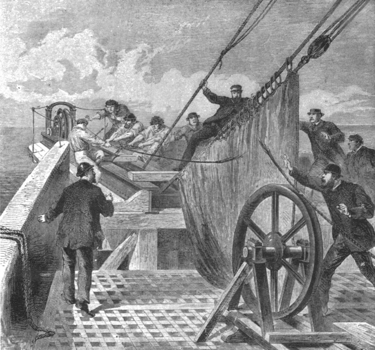 Az Atlanti-kábel megszakadása a Great Eastern fedélzetén, 1865. augusztus 2., 1901. alkotó: Unbekannt
