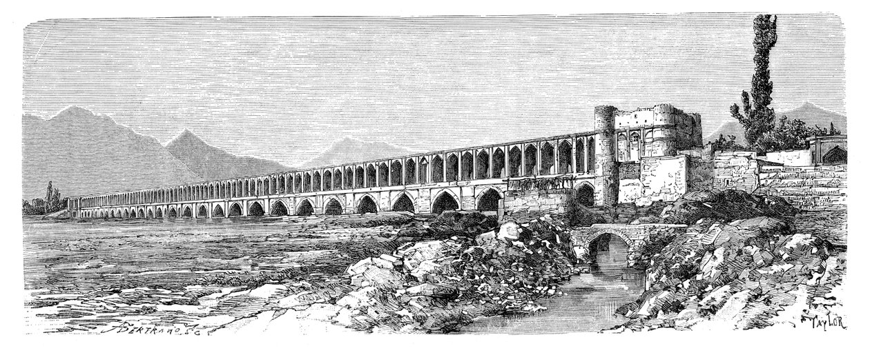 A Zendeh-Rud hídja, Iszfahán, Irán, 1895 alkotó: Unbekannt