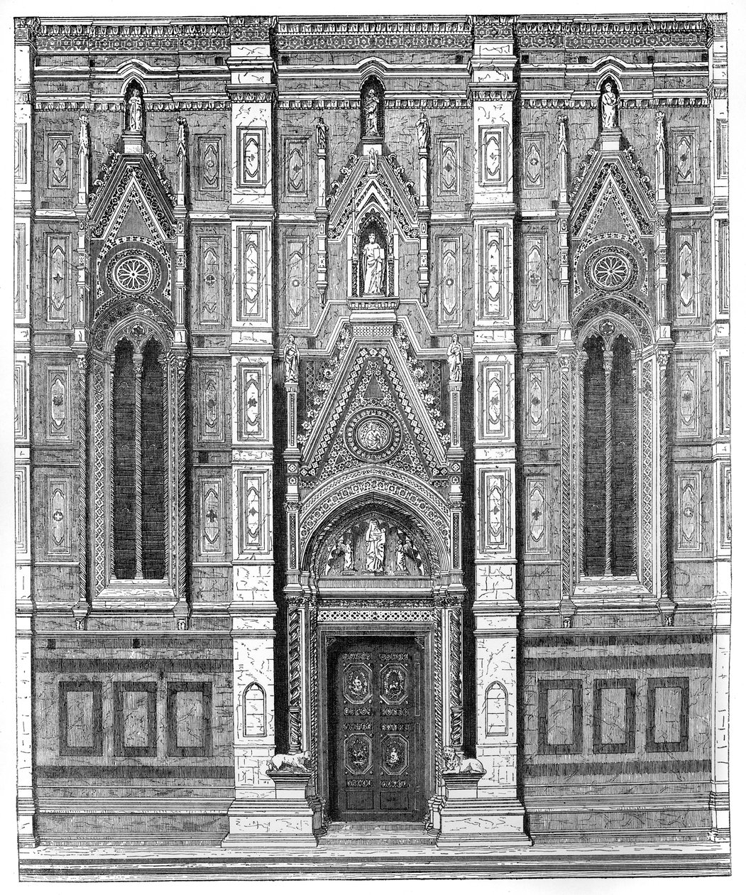 A Santa Maria del Fiore-bazilika kanonikus kapuja, Firenze, Olaszország, 1882 alkotó: Unbekannt