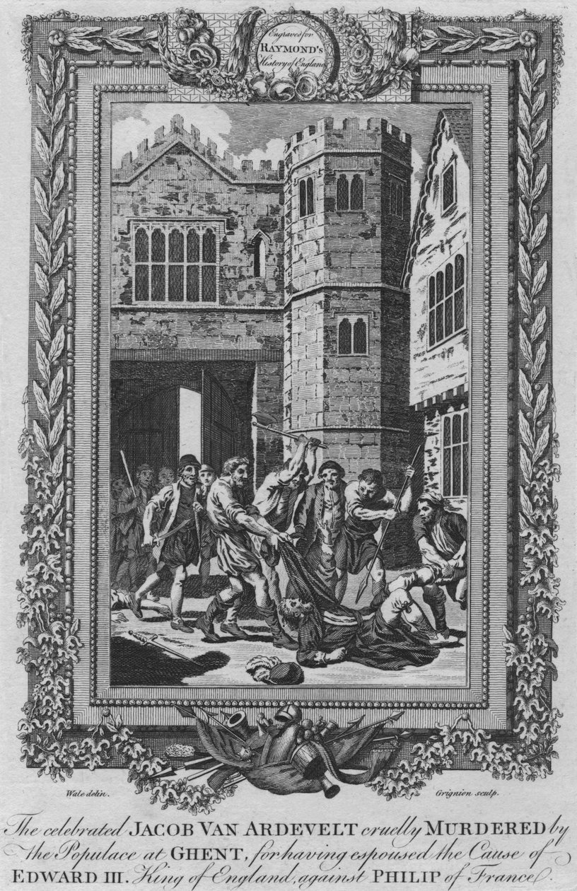 Az ünnepelt Jacob Van Ardeveltet a lakosság kegyetlenül meggyilkolta Gentben, 1787 alkotó: Unbekannt