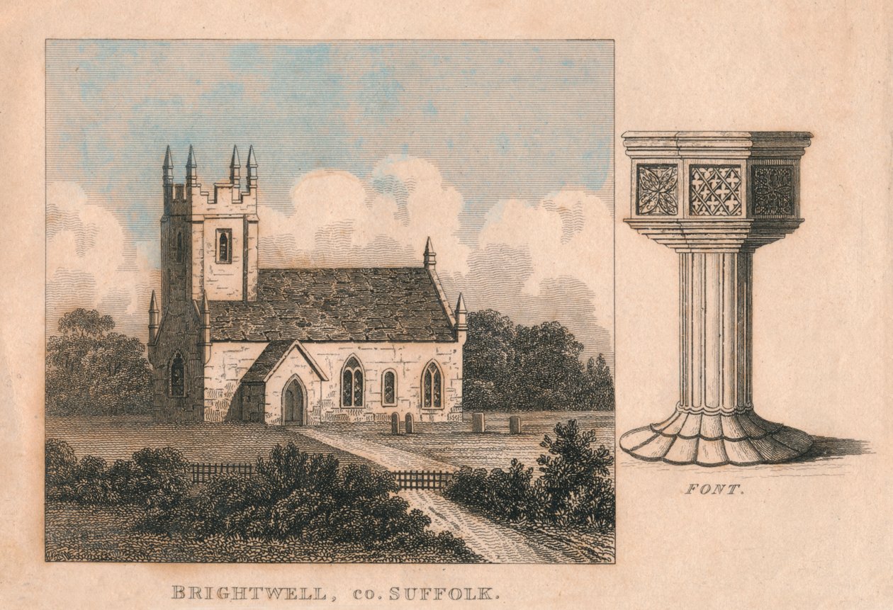 Keresztelő Szent János templom, Brightwell, Suffolk, 19. század alkotó: Unbekannt