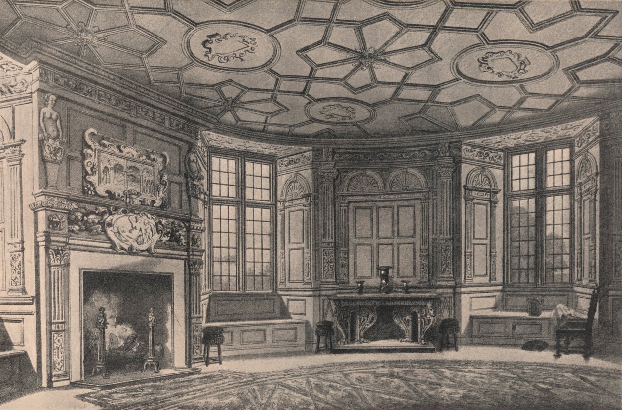 A kör alakú étkező, Longford Castle, Wiltshire, 1915. alkotó: Unbekannt