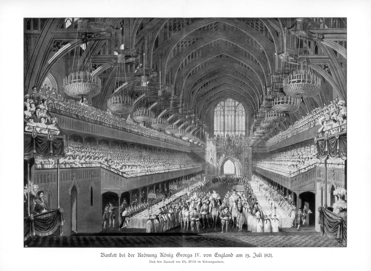 IV. György koronázási bankettje a londoni Westminster Hallban, 1821. július 19-én 1900. alkotó: Unbekannt