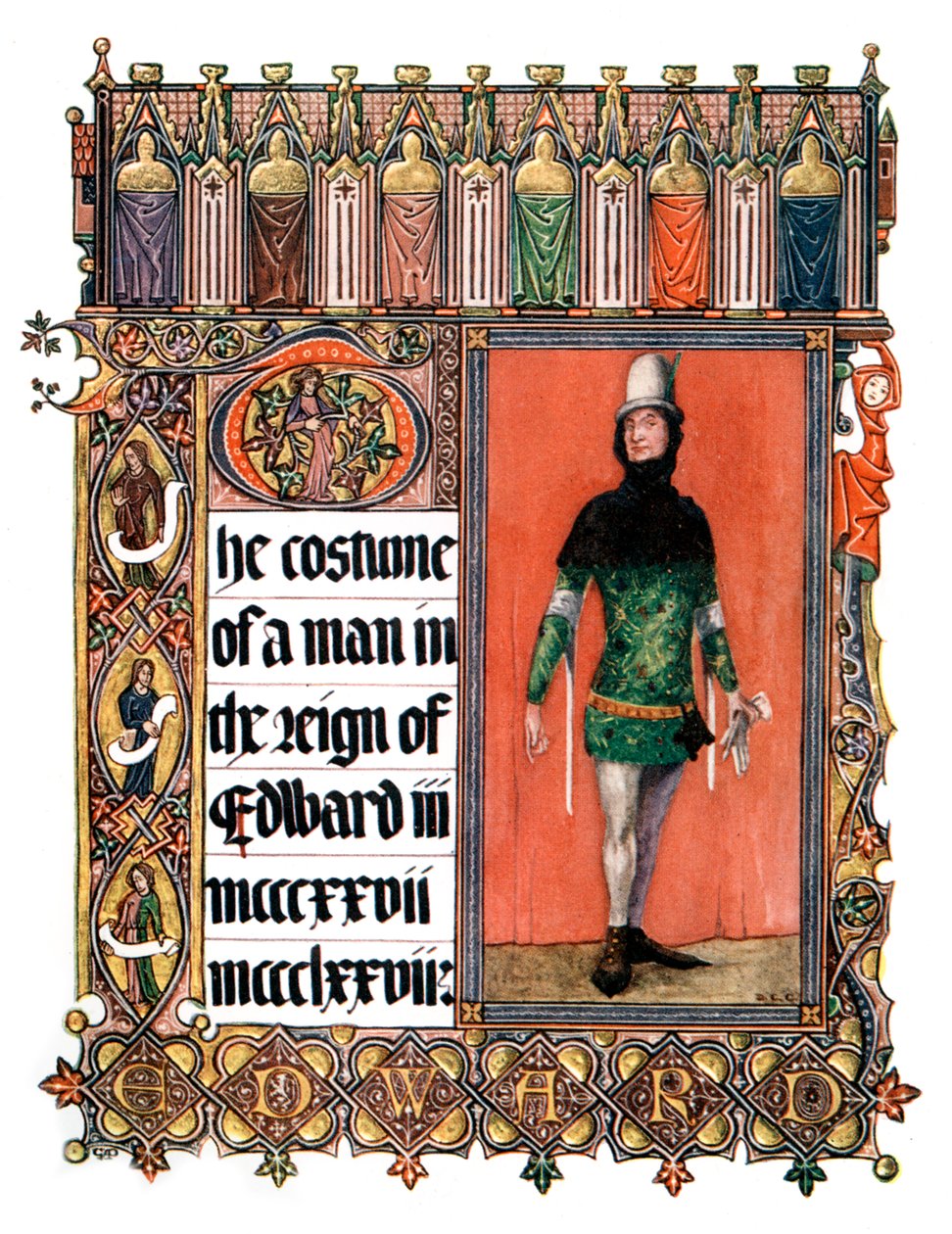 Egy férfi jelmeze III. Edward uralkodása idején, 1909 alkotó: Unbekannt