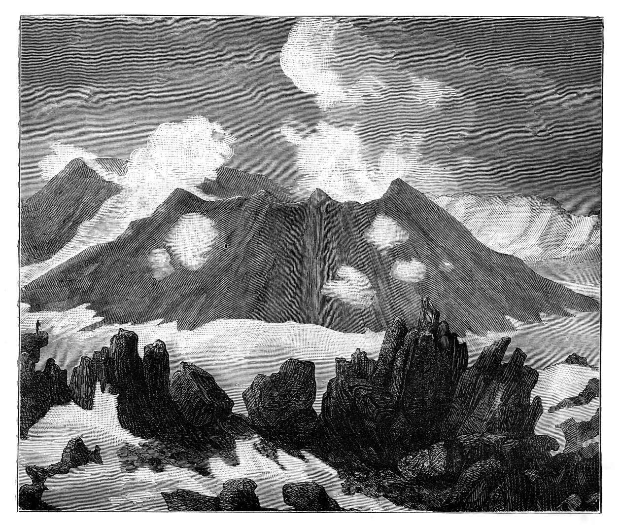A Hekla vulkán krátere, Izland, 1890 alkotó: Unbekannt