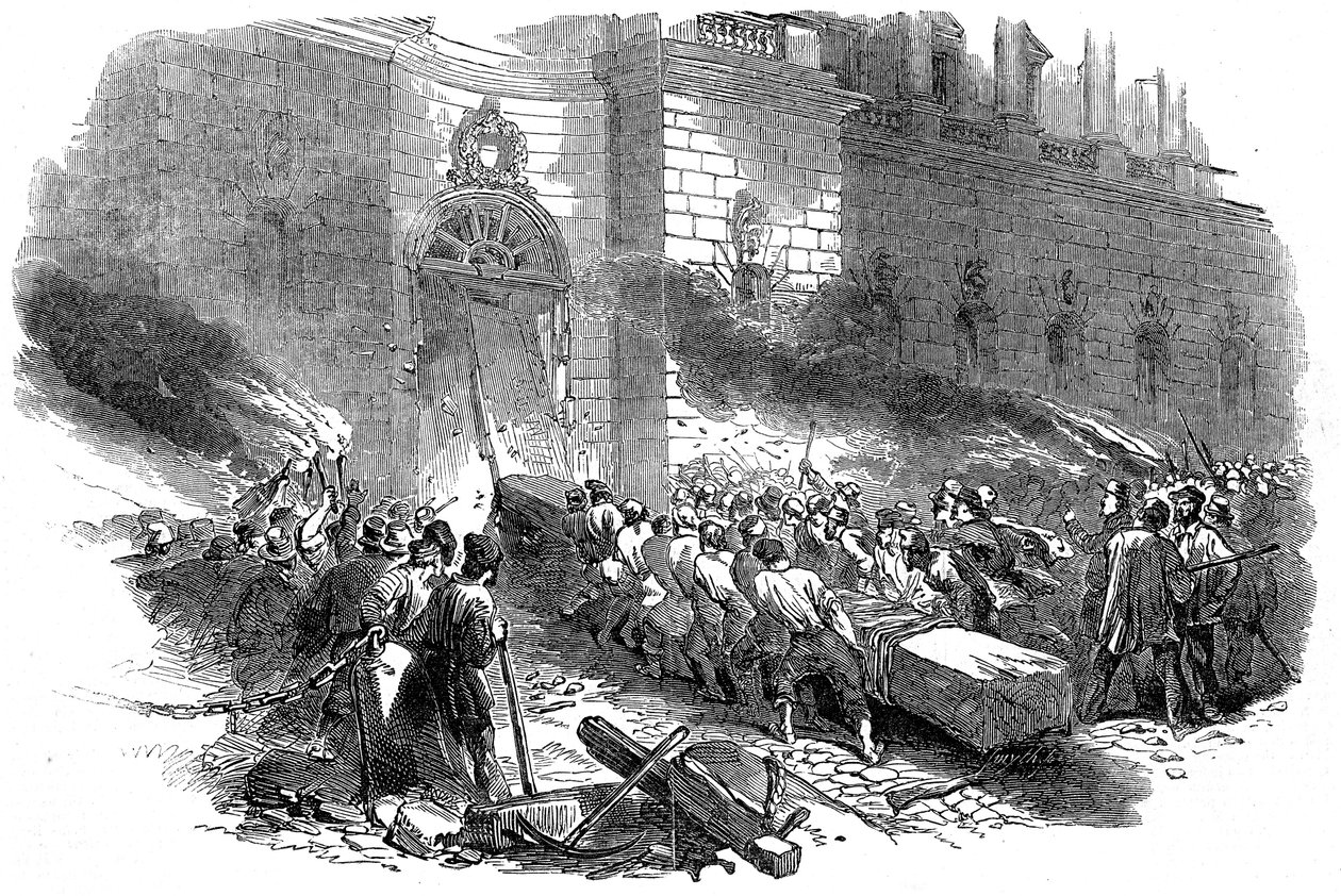 A berlini Arsenalt megrohamozó tömeg, Poroszországi forradalom, 1848. március alkotó: Unbekannt