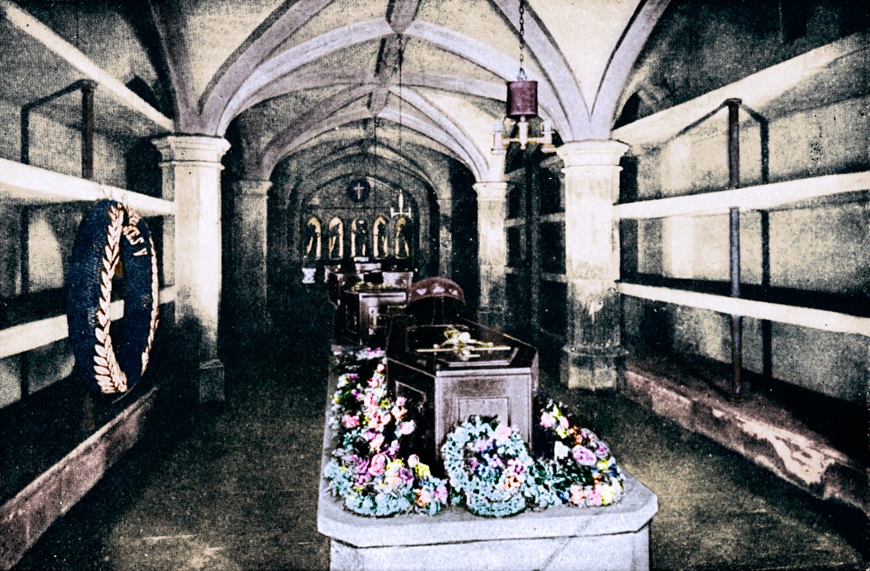 A kripta a Szent György-kápolna szentélye alatt, windsori kastély, 1910 1911 alkotó: Unbekannt