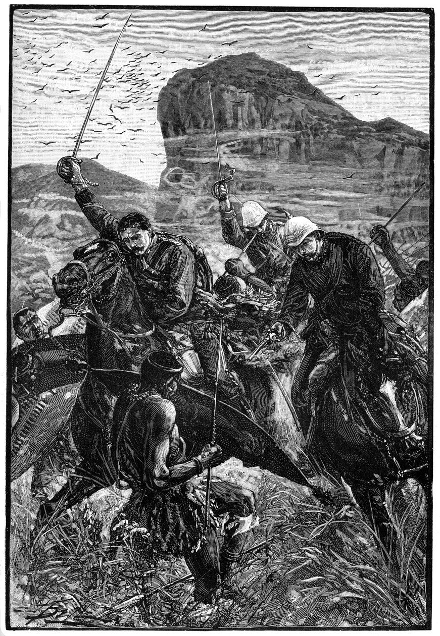A kötőjel a színekkel, isandlwanai csata, angol-zulu háború, 1879. január 22., 1900. alkotó: Unbekannt
