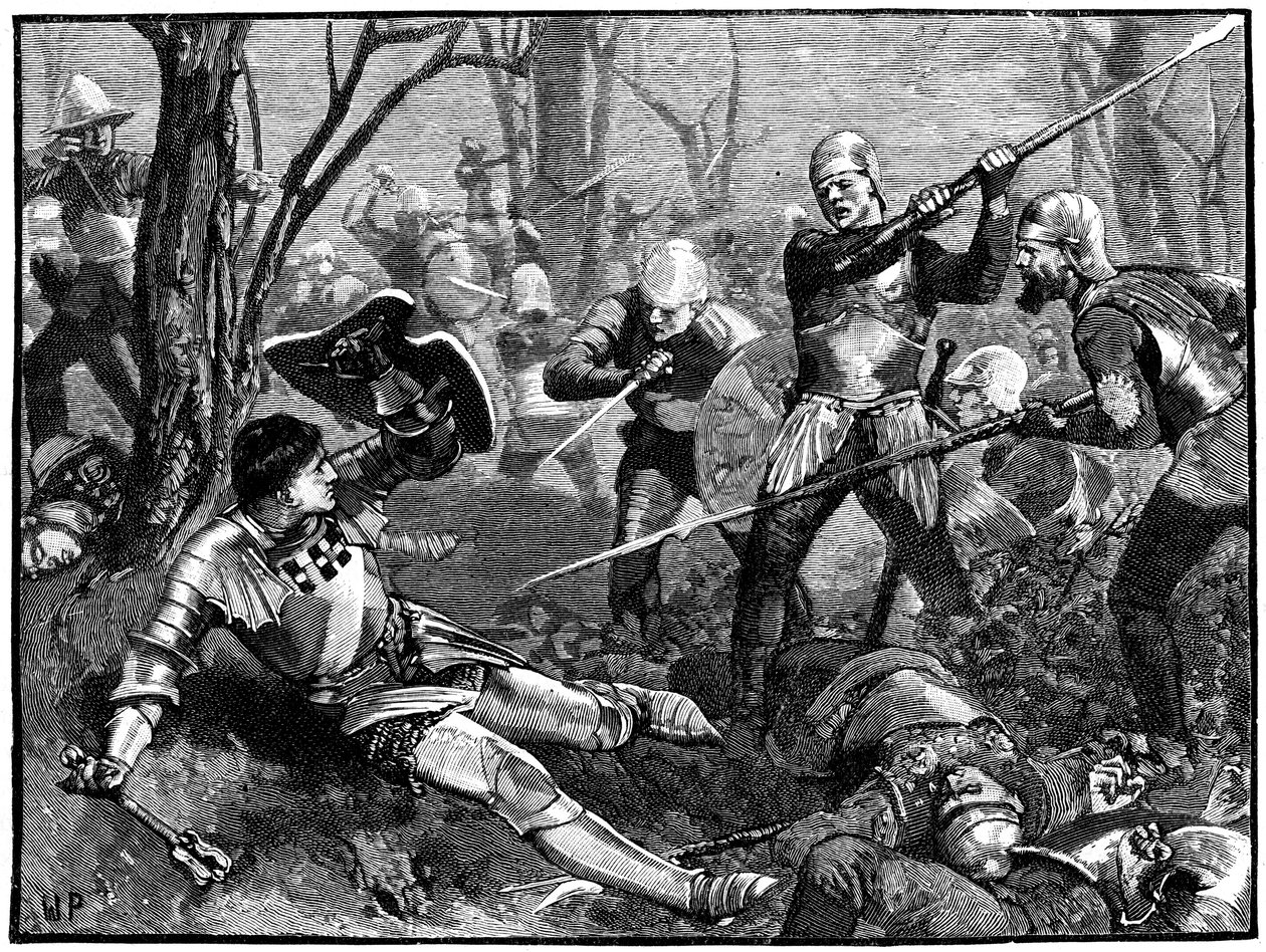 Warwick, a királycsináló halála, 1471 c1880 alkotó: Unbekannt