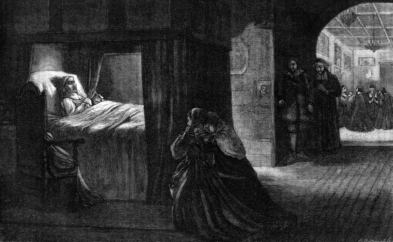 Oliver Cromwell halálos ágya, 1658. szeptember 3., 19. század alkotó: Unbekannt