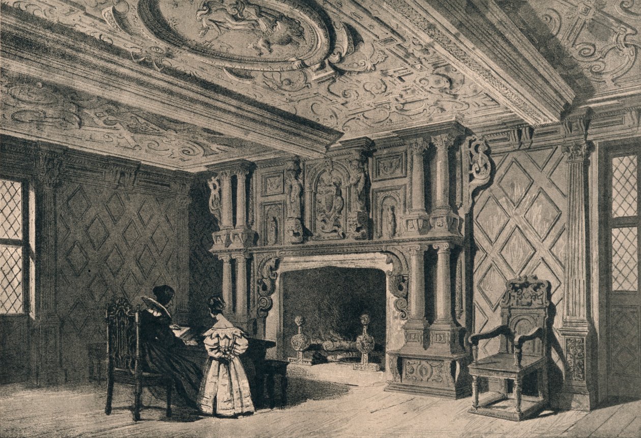 A szalon, Park Hall, Shropshire, 1915 alkotó: Unbekannt