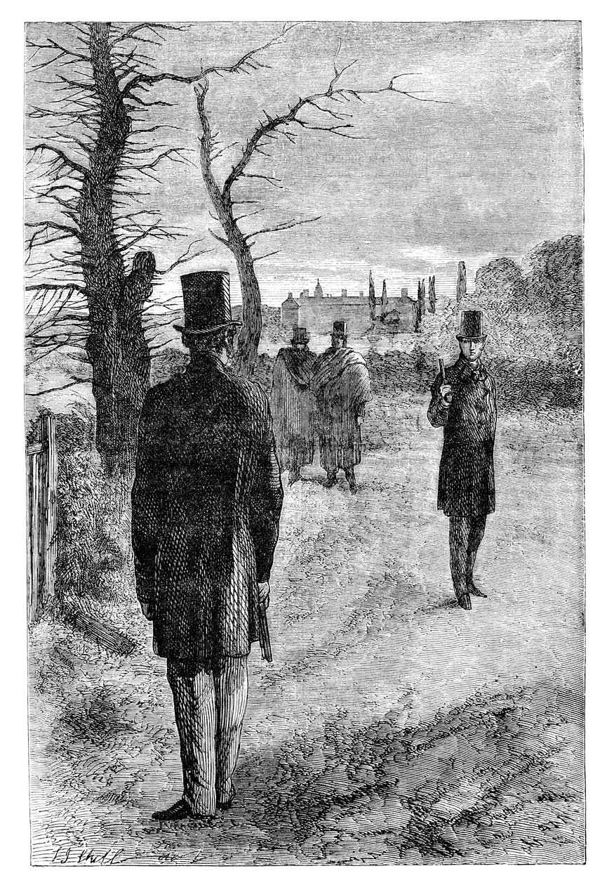 Wellington hercege és Winchelsea grófja közötti párbaj, 1829 c1895 alkotó: Unbekannt
