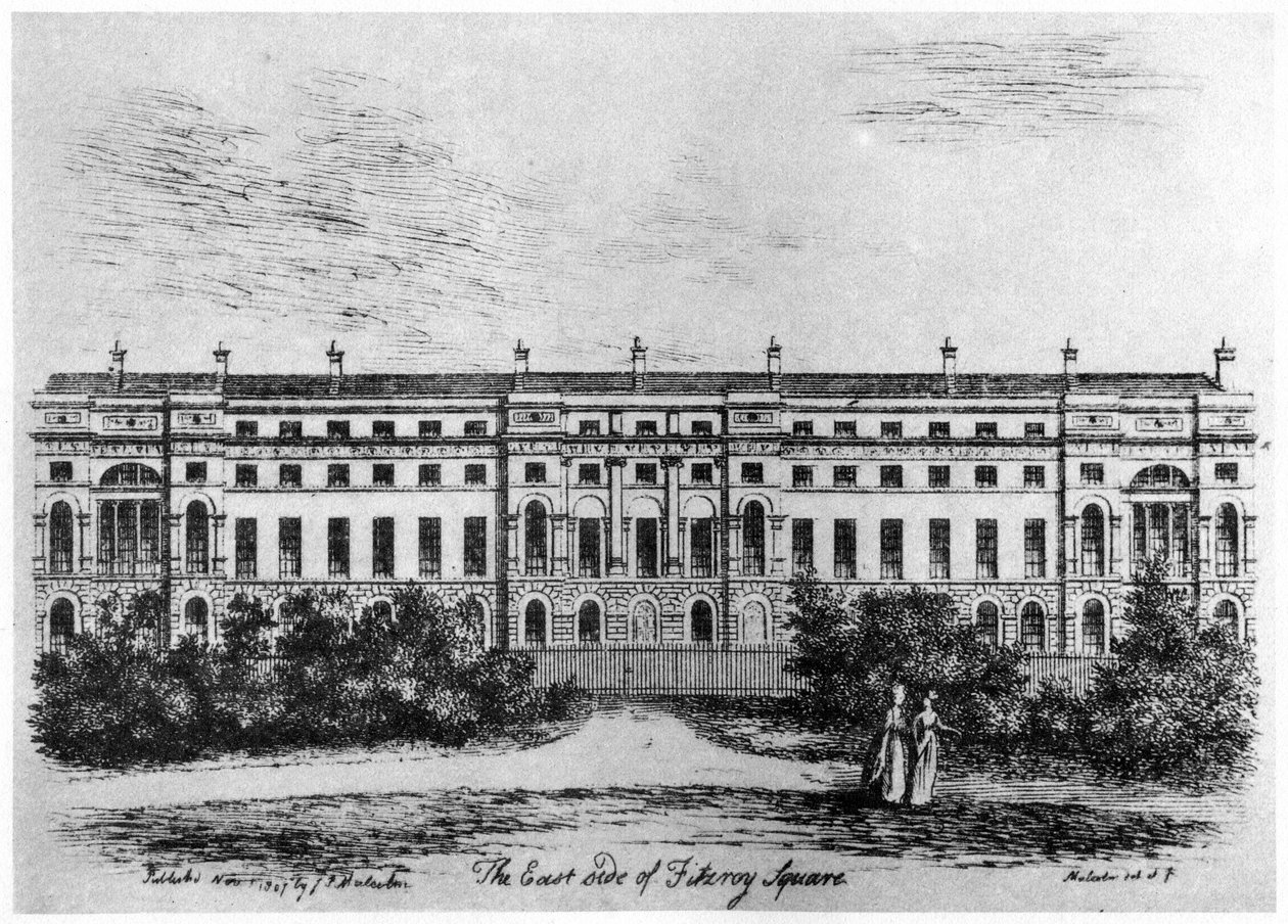 A Fitzroy tér keleti oldala, London, 1807-1907 alkotó: Unbekannt