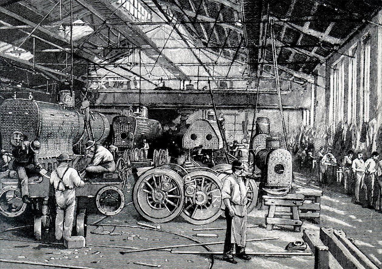 A Baldwin Locomotive Works szerelőműhelye. alkotó: Unbekannt